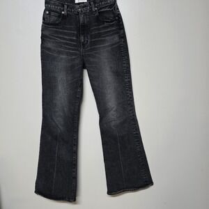 Moussy Womens MVS High Waisted Black Flare Selvedge Denim Sz 27‎ Made In Japan